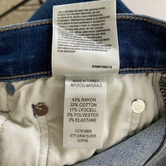 AGOLDE Sophie Crop Jeans Size 30 Claremont Blue Stretch Denim - Picture 12 of 15